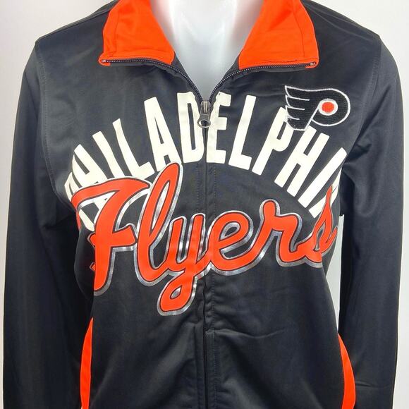 GIII NHL Carl Banks Philadelpia Flyers Hockey Athletic Jacket Sweatshirt Sz S - Picture 4 of 6